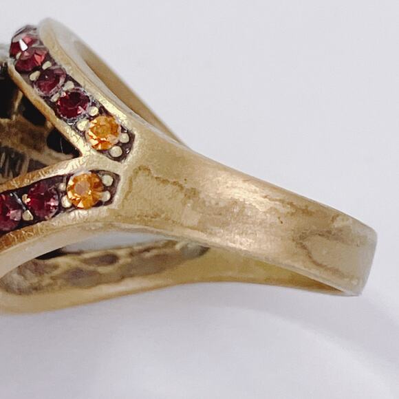 Signed Heidi Daus Colorful Cocktail Ring Designer Statement Rhinestone Size 6 - Picture 8 of 11